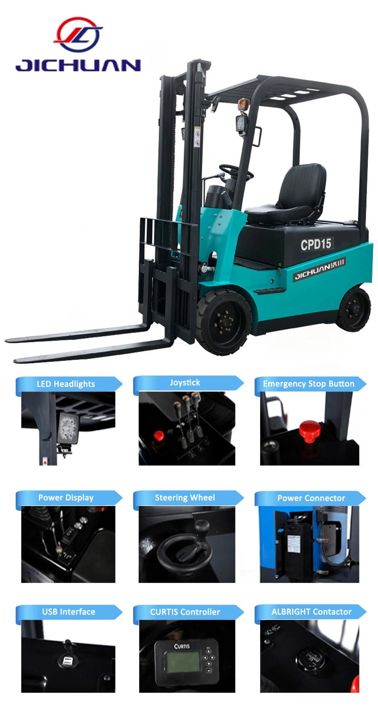 1-5 Ton Mini China Electric Forklifts 1-6m Small Stacker Truck Wheel Battery Forklift Hydraulic Lifting Equipment Can Be Customized Forklift